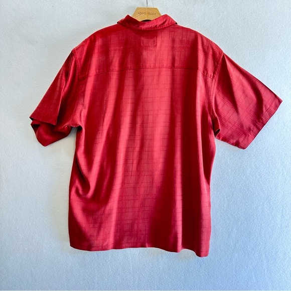 Pendleton Shirt Men's Medium Red 100% Silk Button Up Geometric Beach Casual - Picture 2 of 4